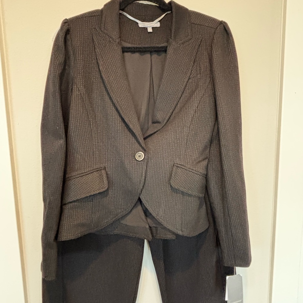 NWT Wit & Wisdom Black Knit Lined Blazer with Subtle Dark Fleck 192